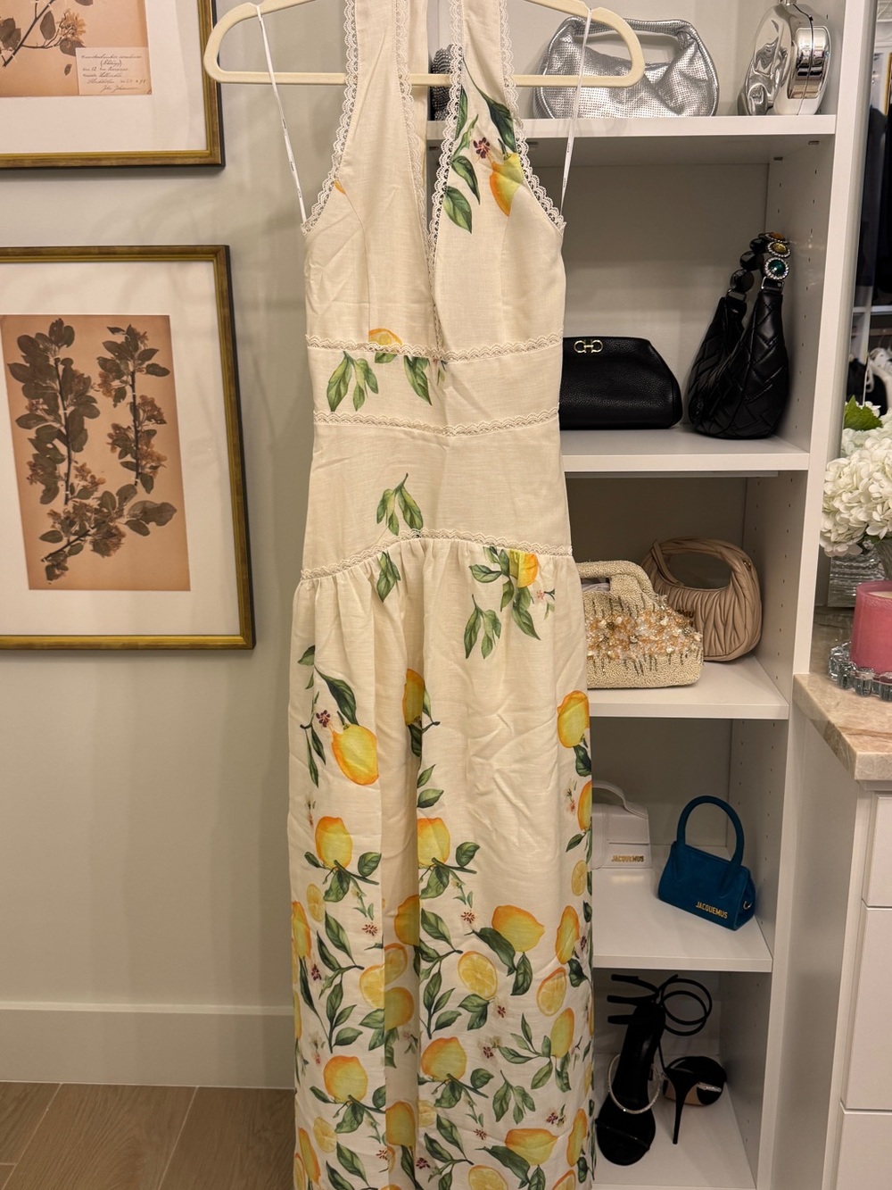 Elliatt Hana Halter Gown in Lemon Print